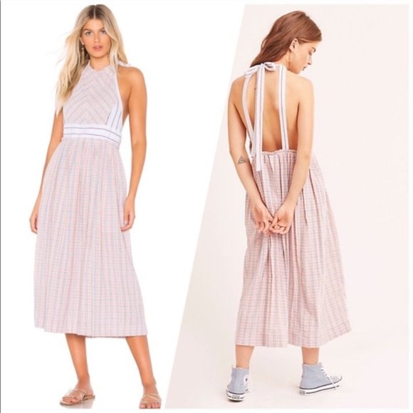 free people color theory midi dress